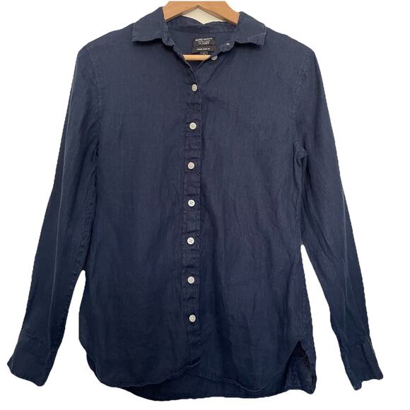 J. Crew Baird McNutt Irish Linen Wren Slim Fit Button Down Shirt Size 4 Coastal - Picture 1 of 6